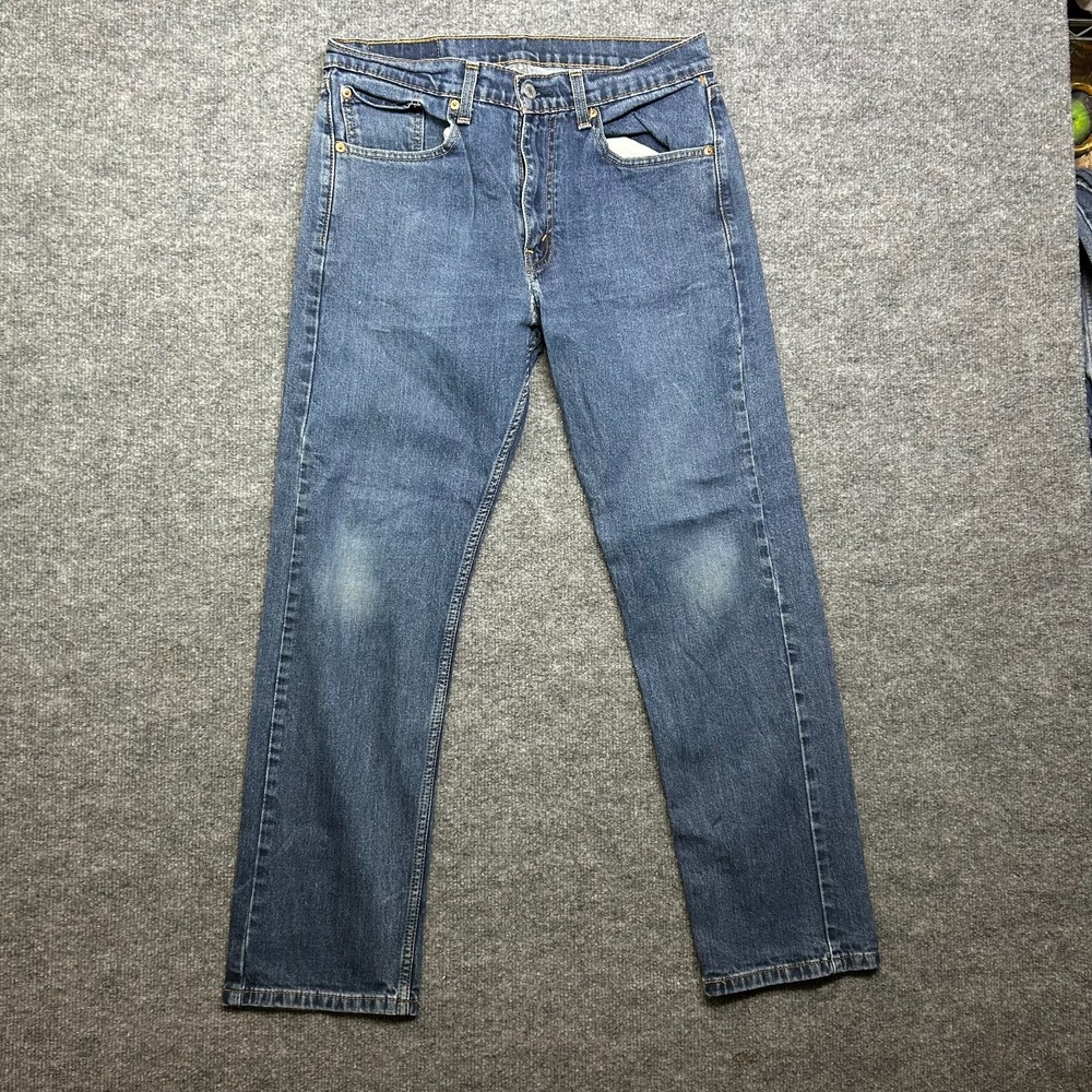 Levi's 505 Straight Jeans Men's Blue Denim Pockets Classic Zip Fly Y2K - 32X28.5